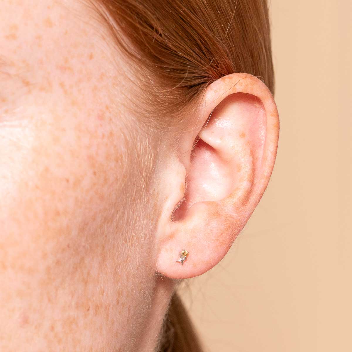 Astrid &amp; Miyu November Birthstone Earrings In Solid White Gold
