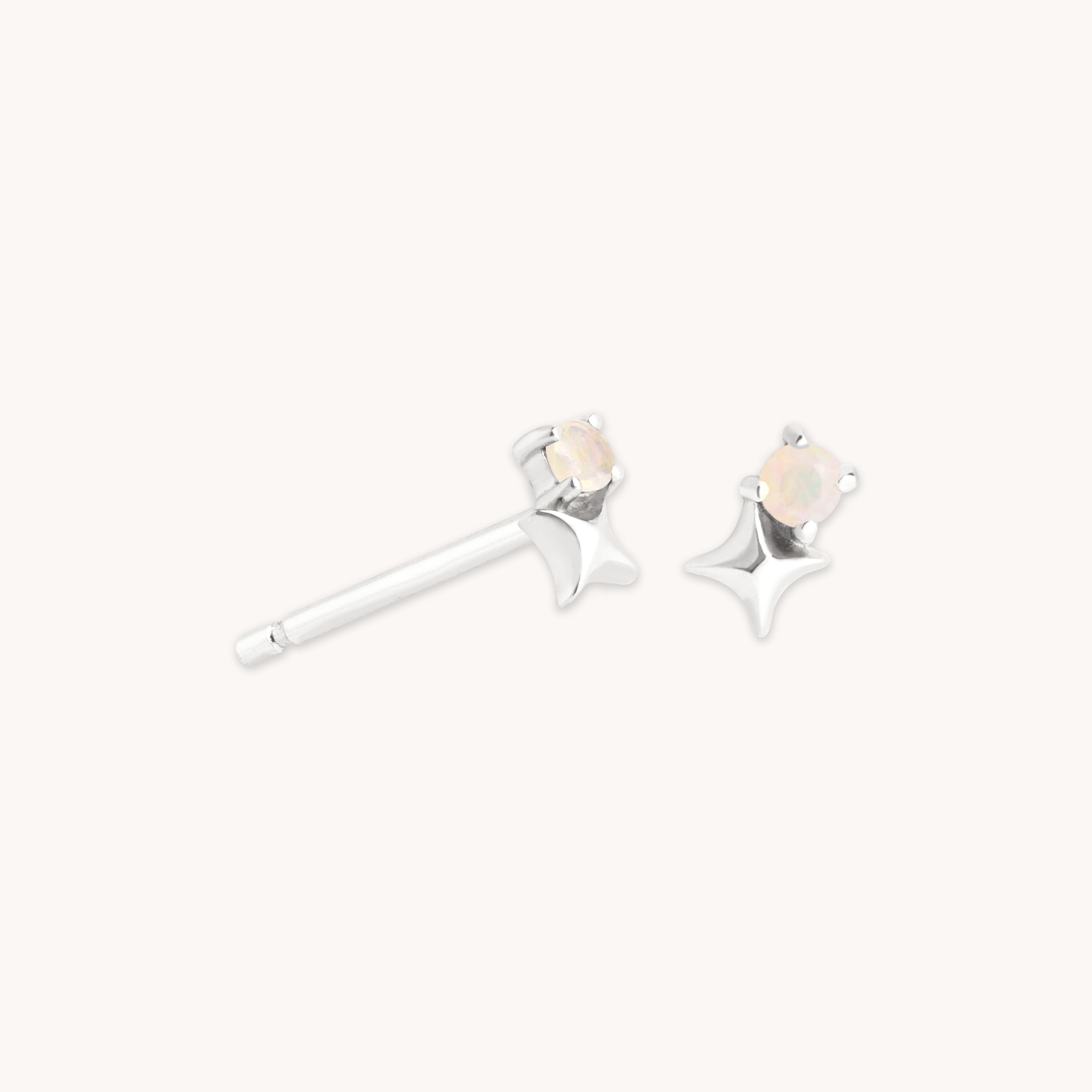 Astrid &amp; Miyu October Birthstone Earrings In Solid White Gold