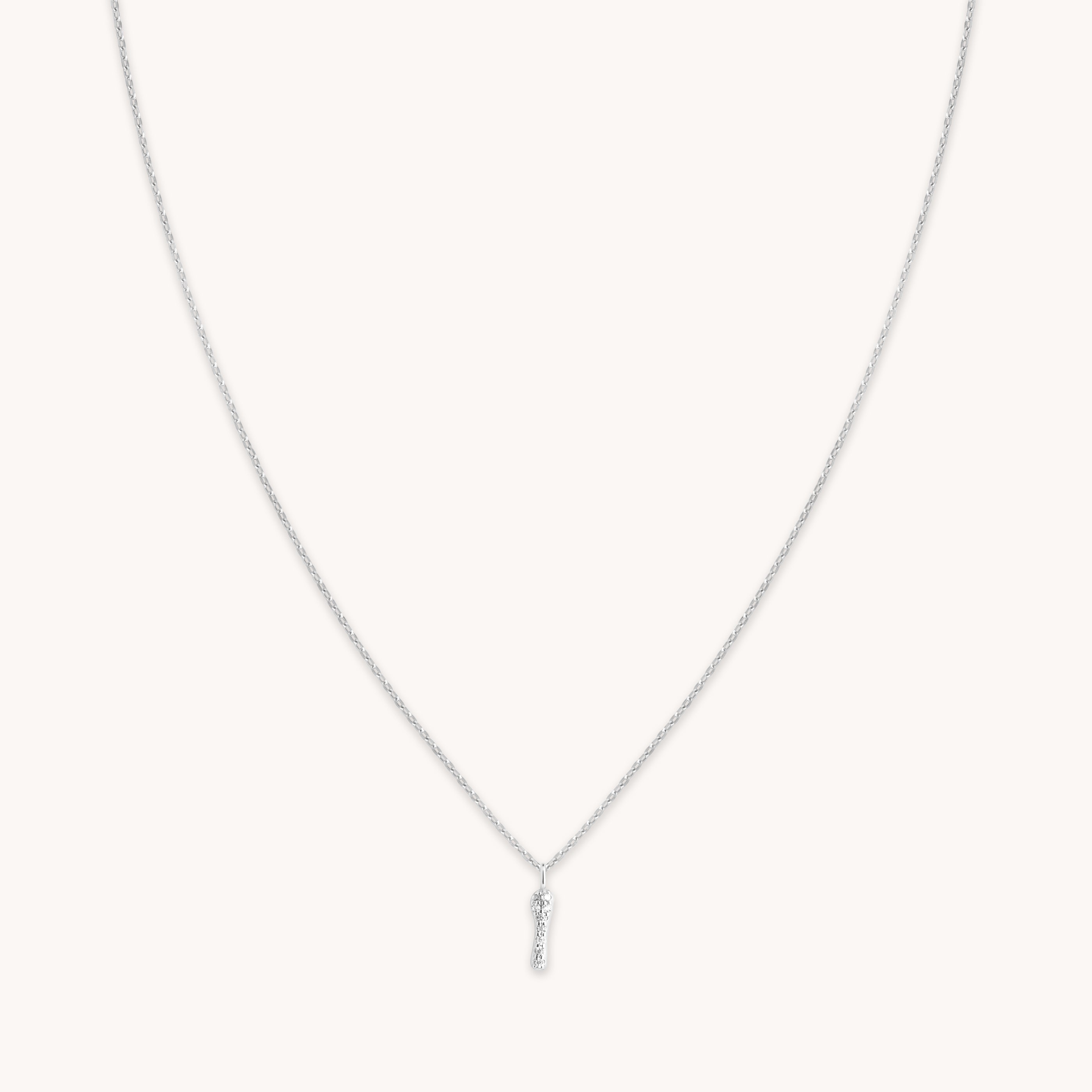 Astrid &amp; Miyu Initial Pave Pendant Necklace I In Silver In Metallic