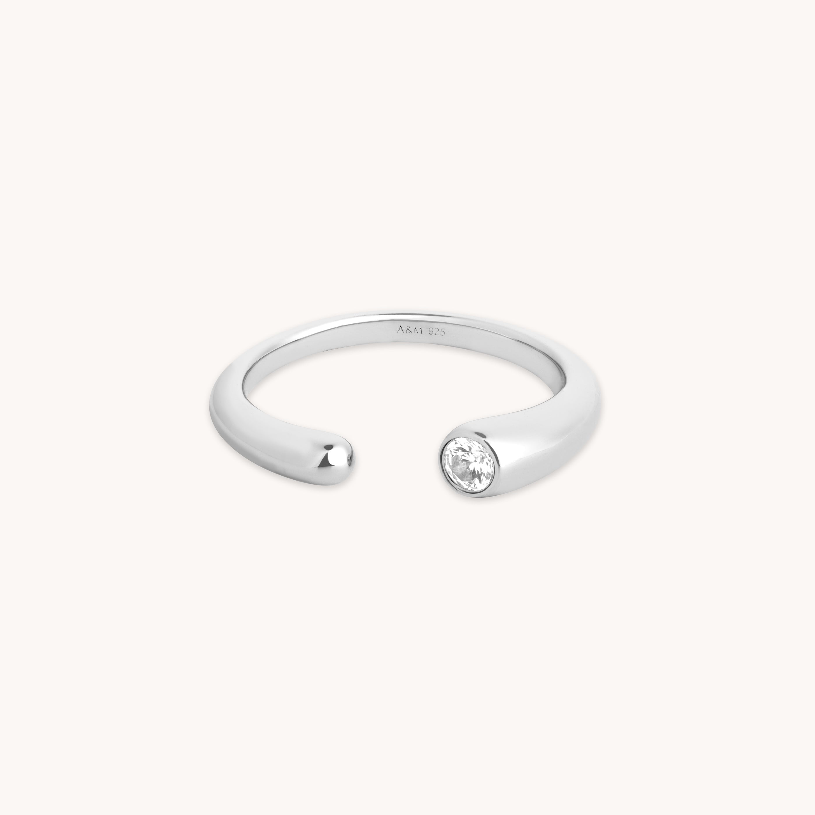 Astrid &amp; Miyu Ripple Crystal Ring In White