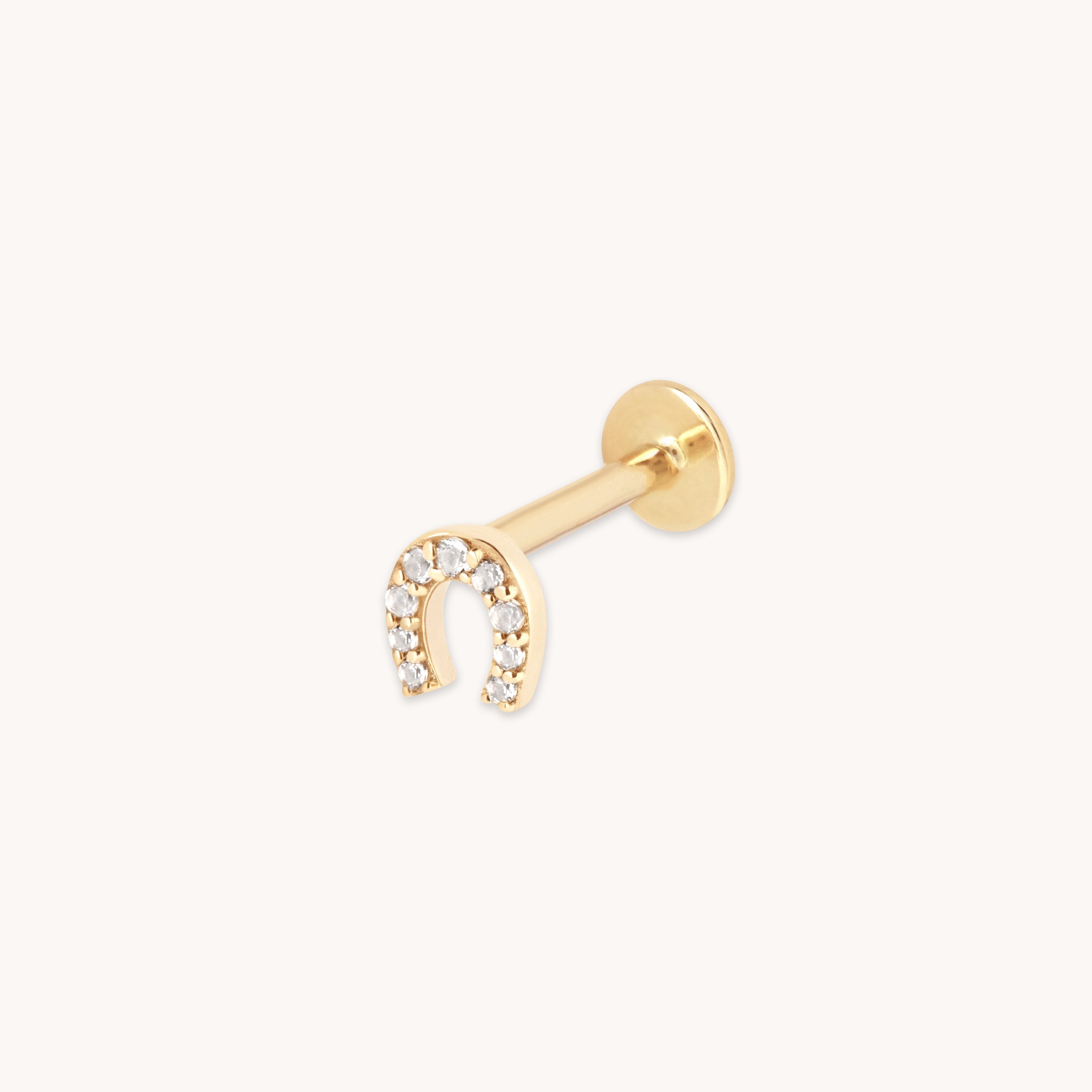 Astrid & Miyu Pave Horseshoe Piercing Stud