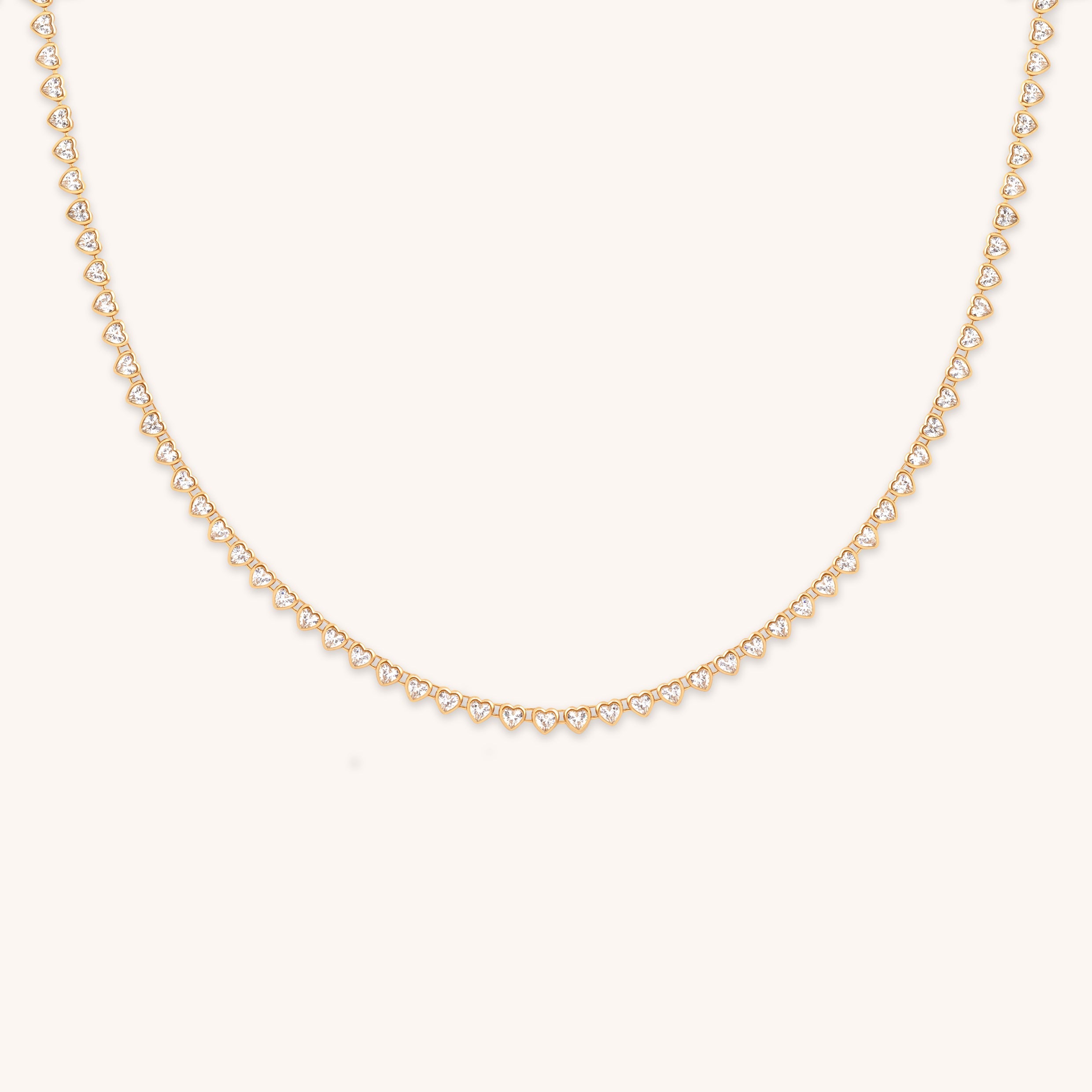Astrid &amp; Miyu Bezel Heart Tennis Necklace