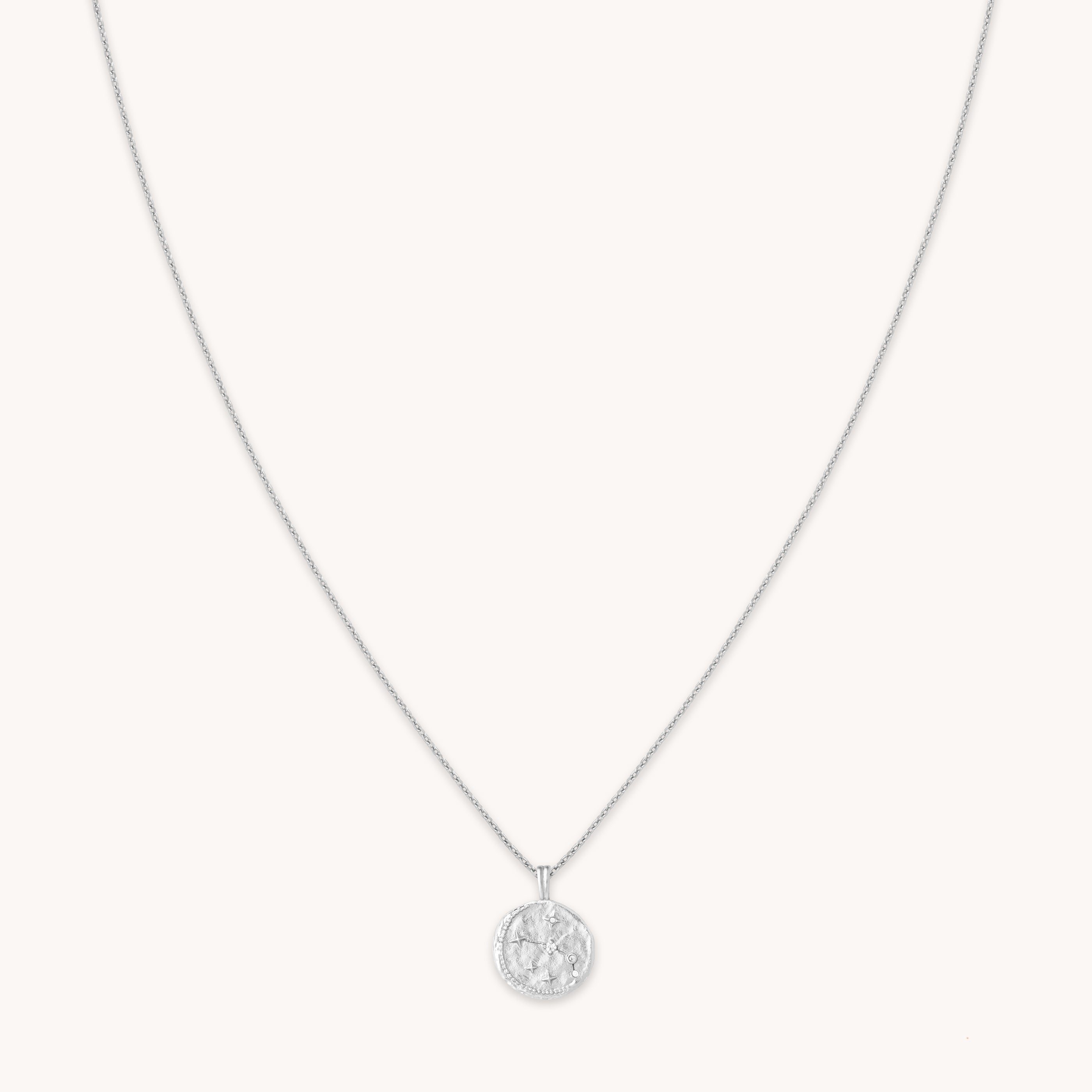 Astrid &amp; Miyu Aries Zodiac Pendant Necklace In Silver In Metallic