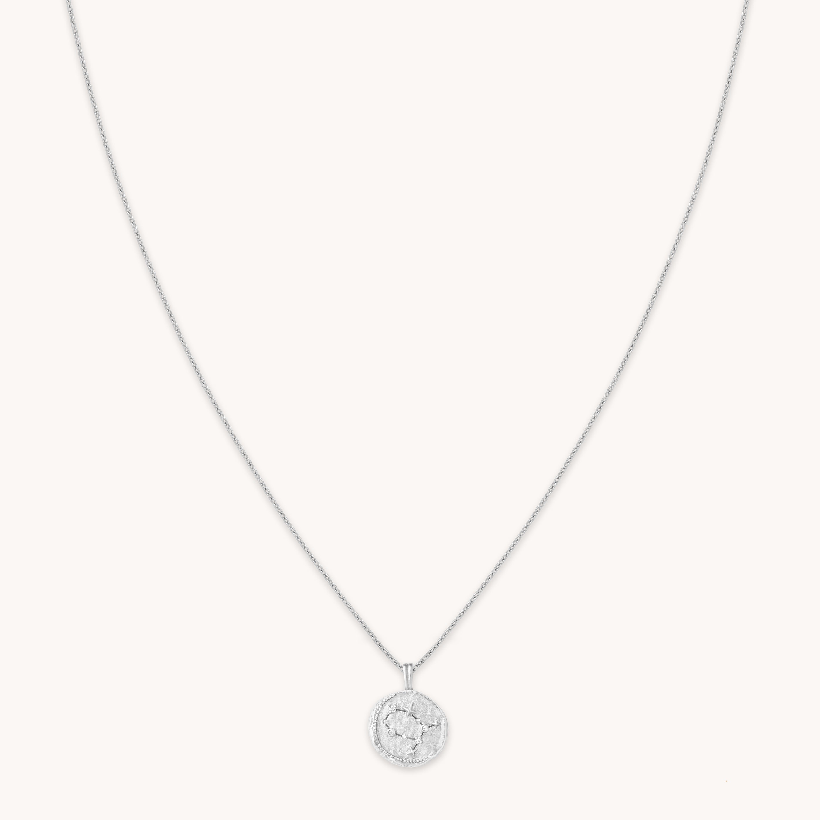 Astrid &amp; Miyu Gemini Zodiac Pendant Necklace In Silver In Metallic
