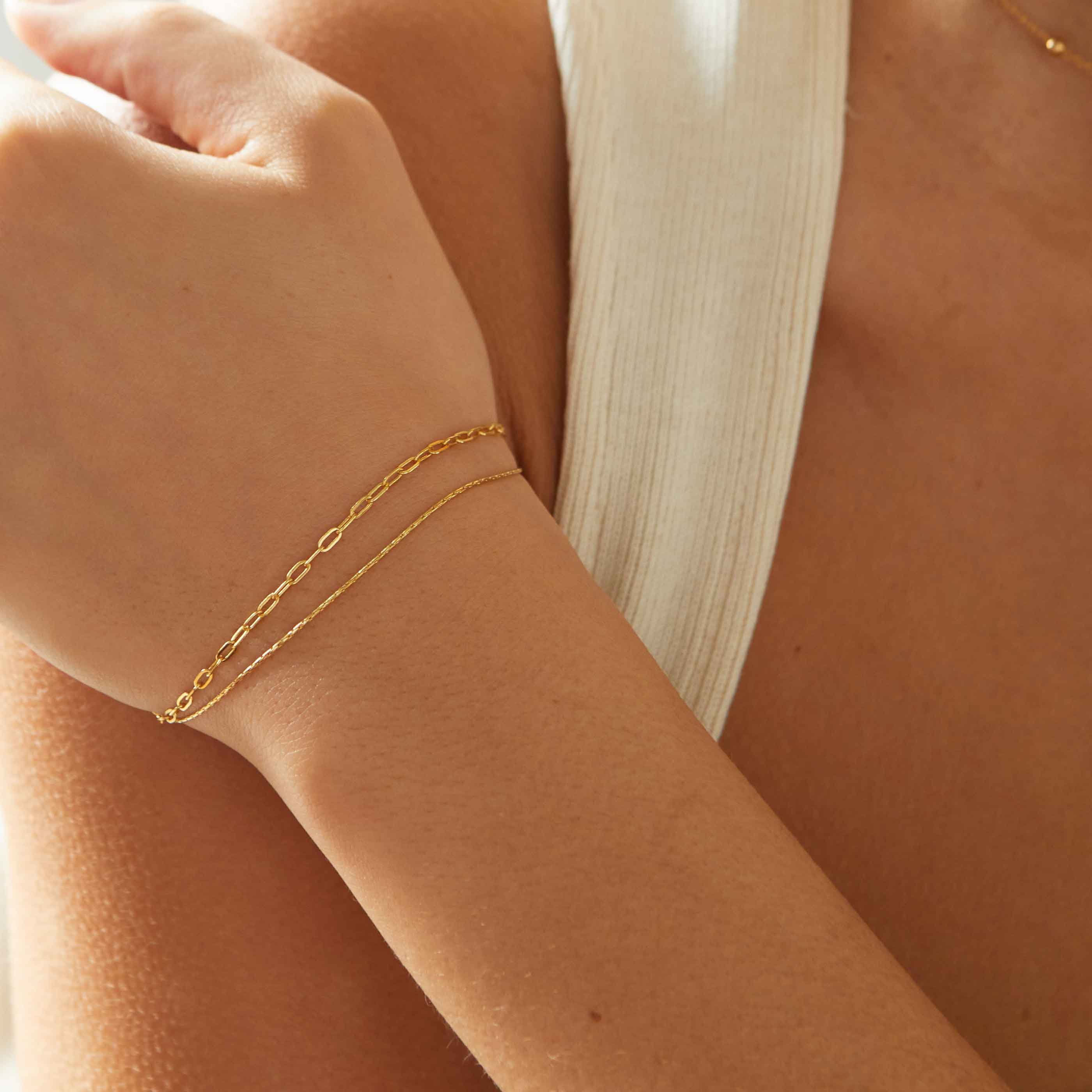 gold double bracelet