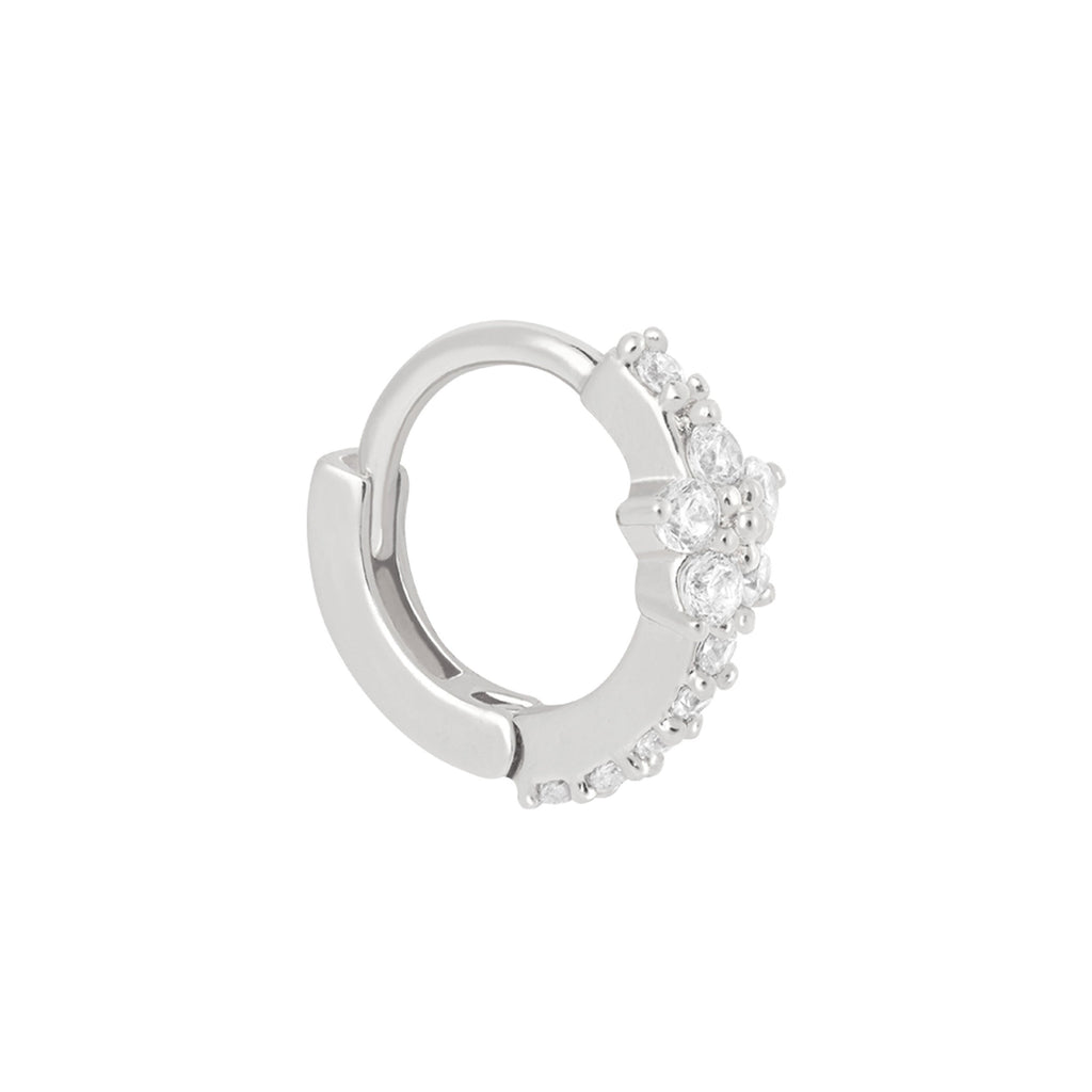 Floral Crystal Silver Cartilage Hoop | Astrid & Miyu Earrings – Astrid ...