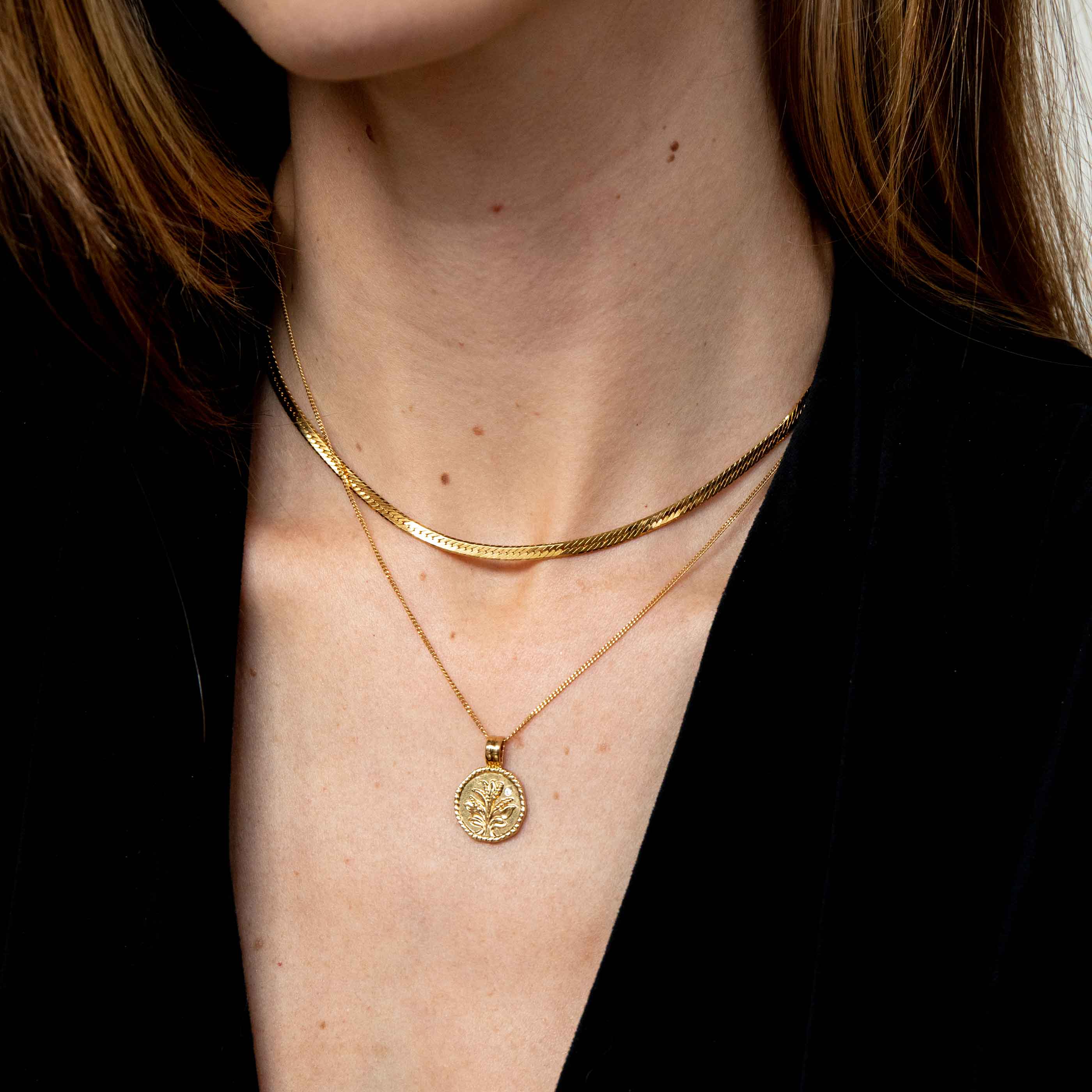 Snake Chain Necklace in Gold