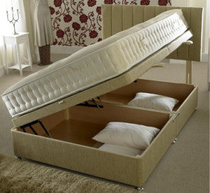 Ottoman Divan Bed Beige - Open