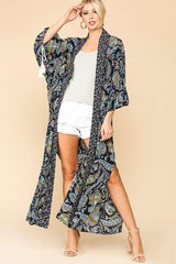 Boheme Autumn Kimono - Navy