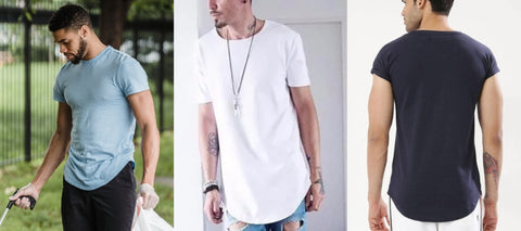 Examples of Curved Hem T-Shirts