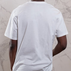 Man Wearing a White Cotton T-Shirt