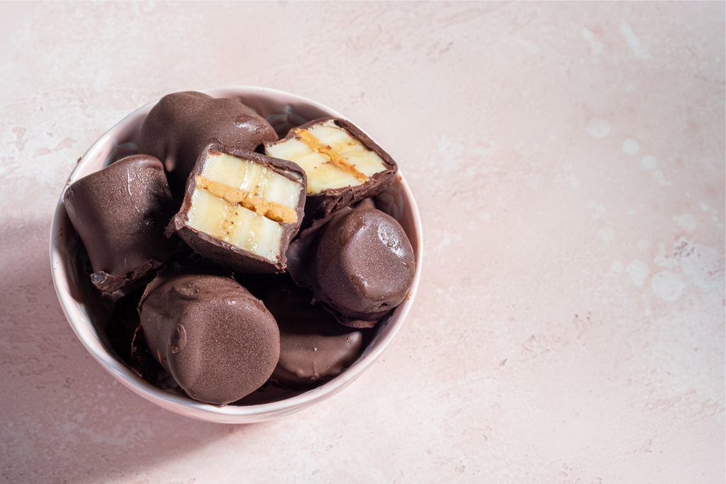 dark chocolate banana bites