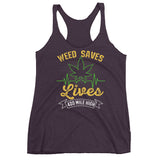 Women's Weed Saves Lives Racerback Tank Top - 420 Mile High
