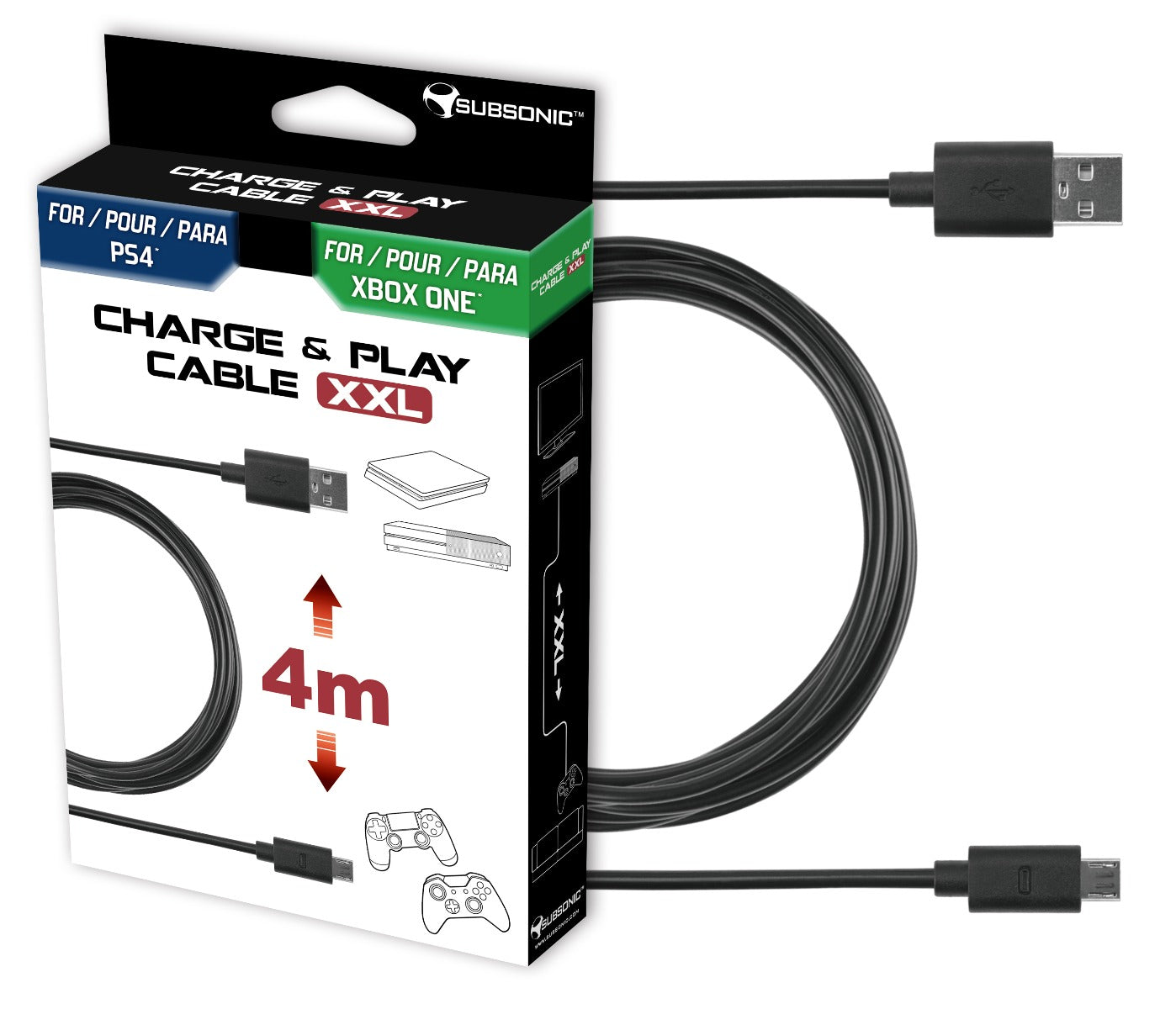 official sony ps4 4m play and charge cable