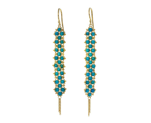 Turquoise Textile Earrings