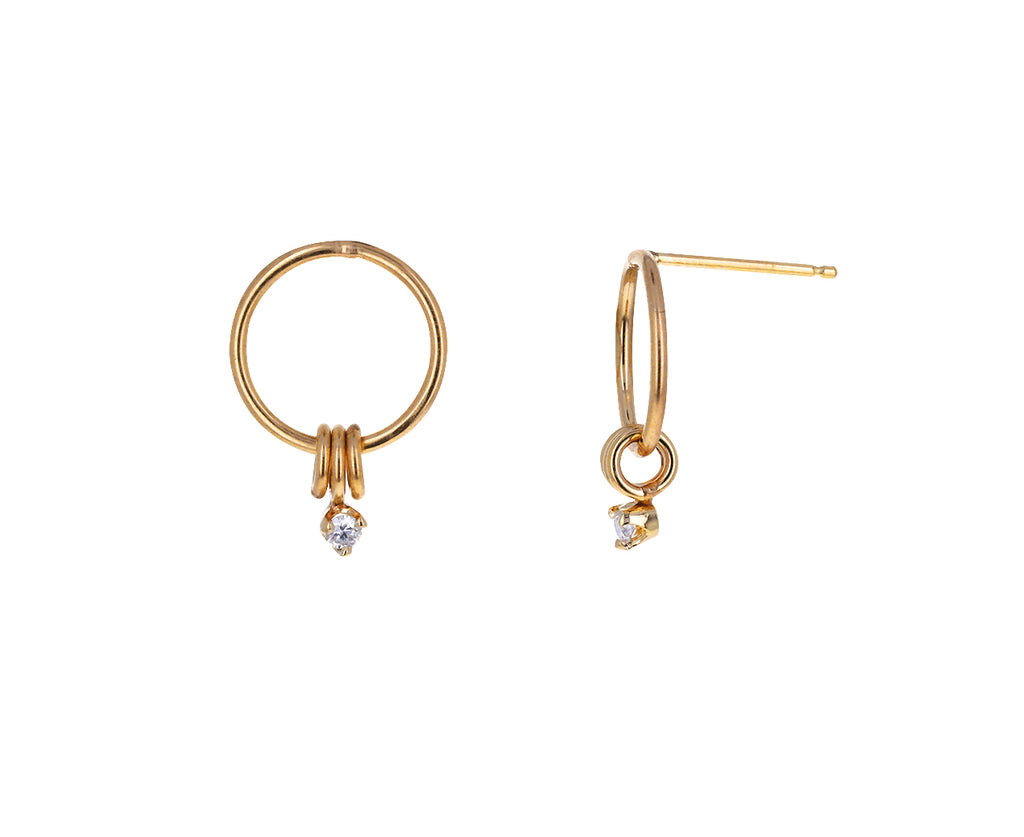 Diamond Dangle Circle Earrings | Zoë Chicco | TWISTOnline