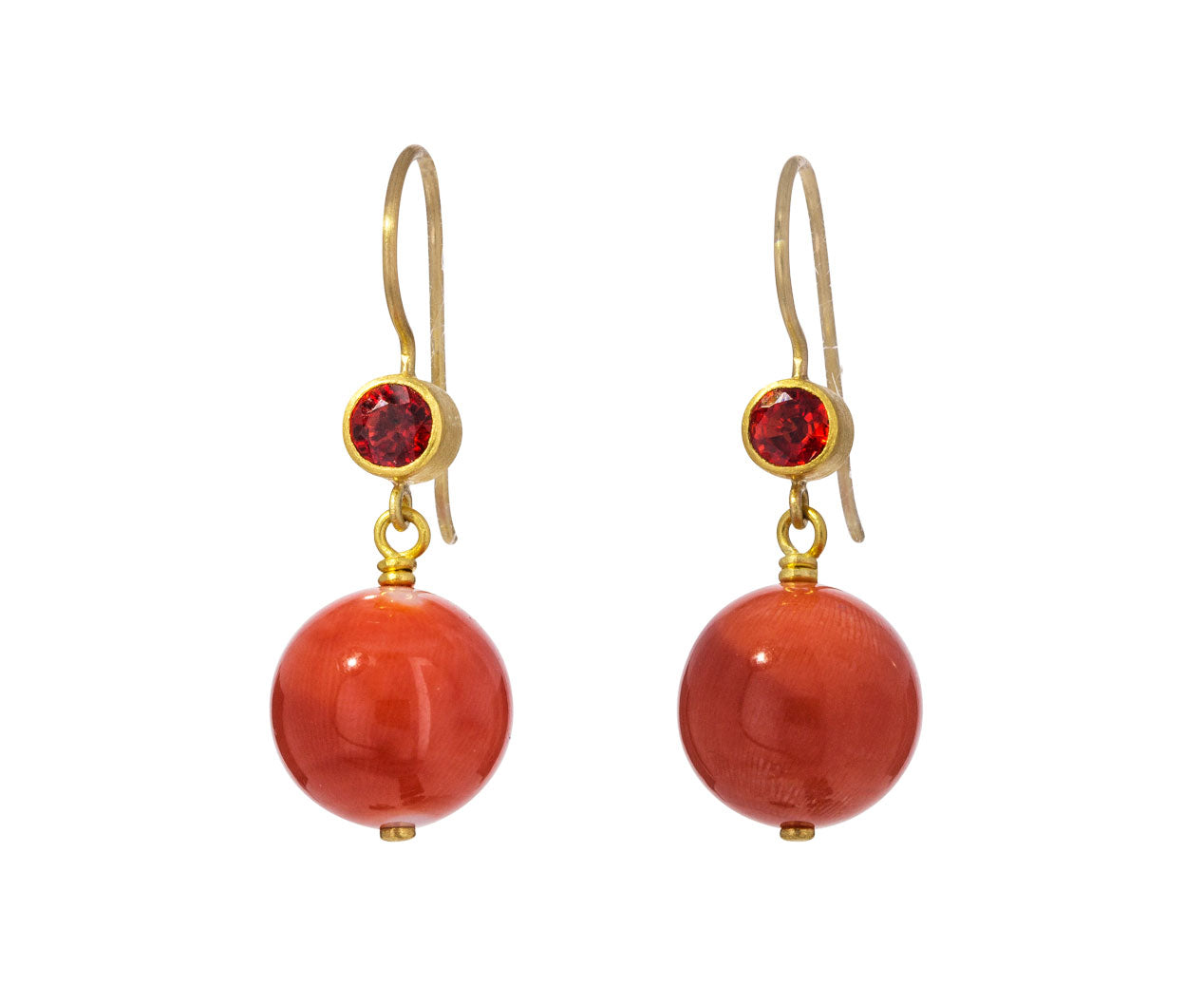 apple coral earrings