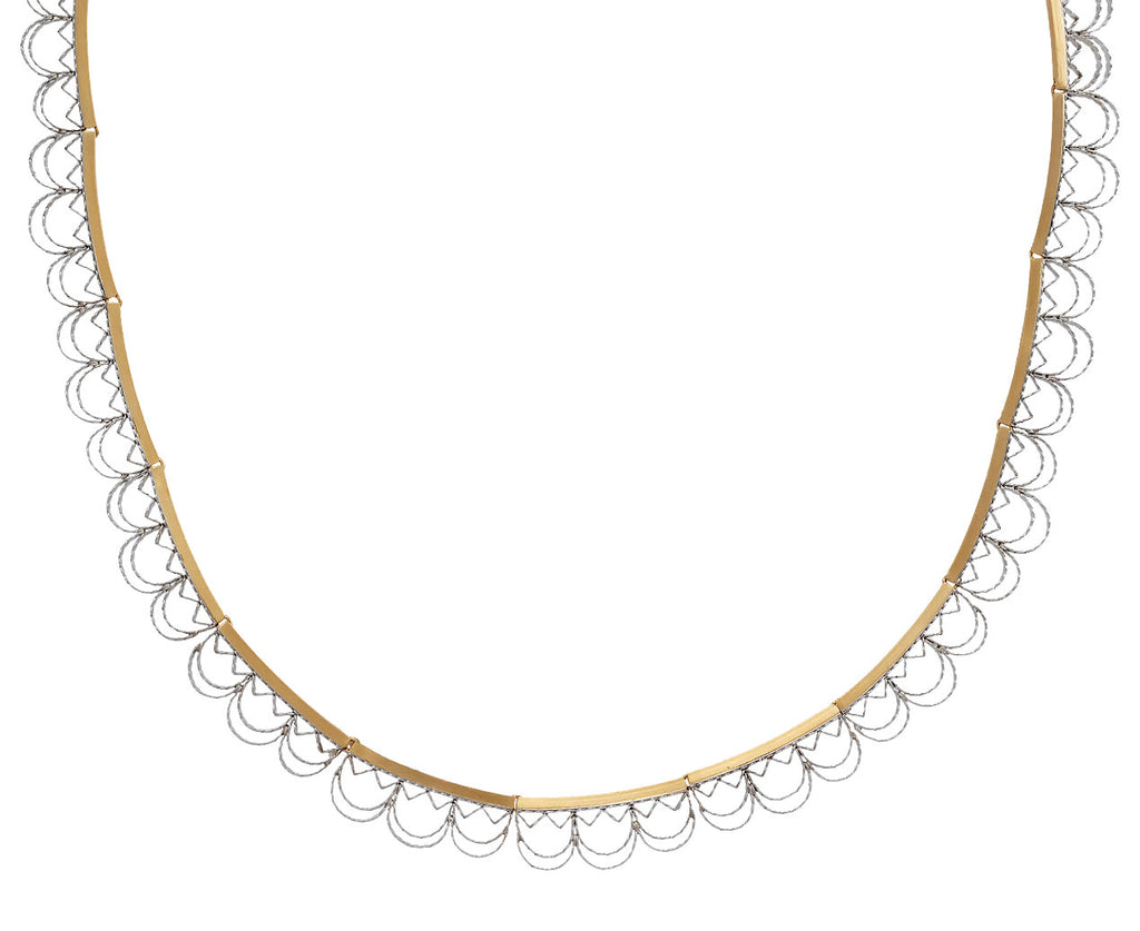 Nikolle Radi Scalloped Platinum Collar Necklace