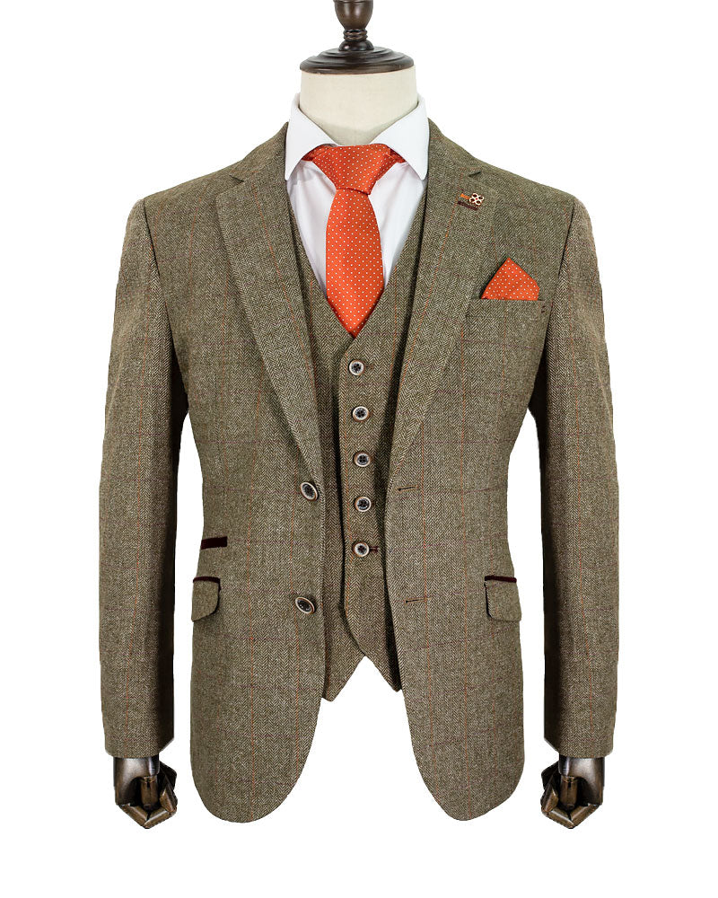 Green Tweed Three piece suit The Henley House