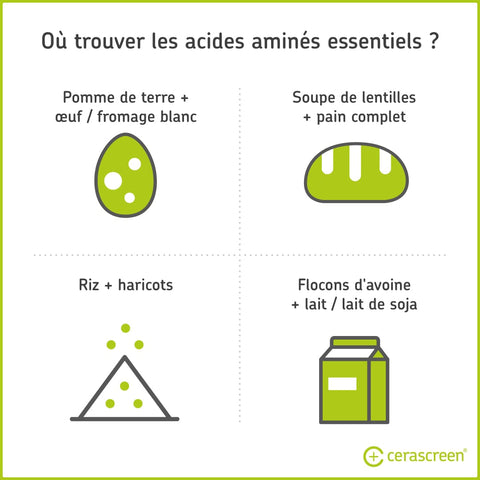 Acides aminés et combinaisons alimentaires