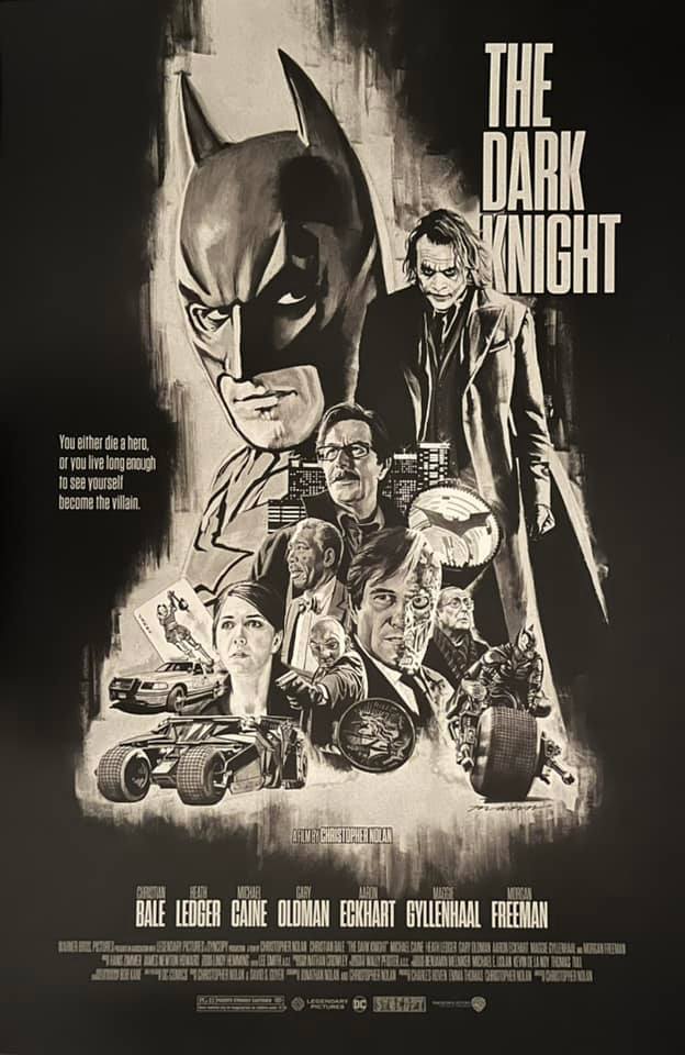 Batman The Dark Knight Variant by Paul Mann | Movie Poster | Screen Print |  