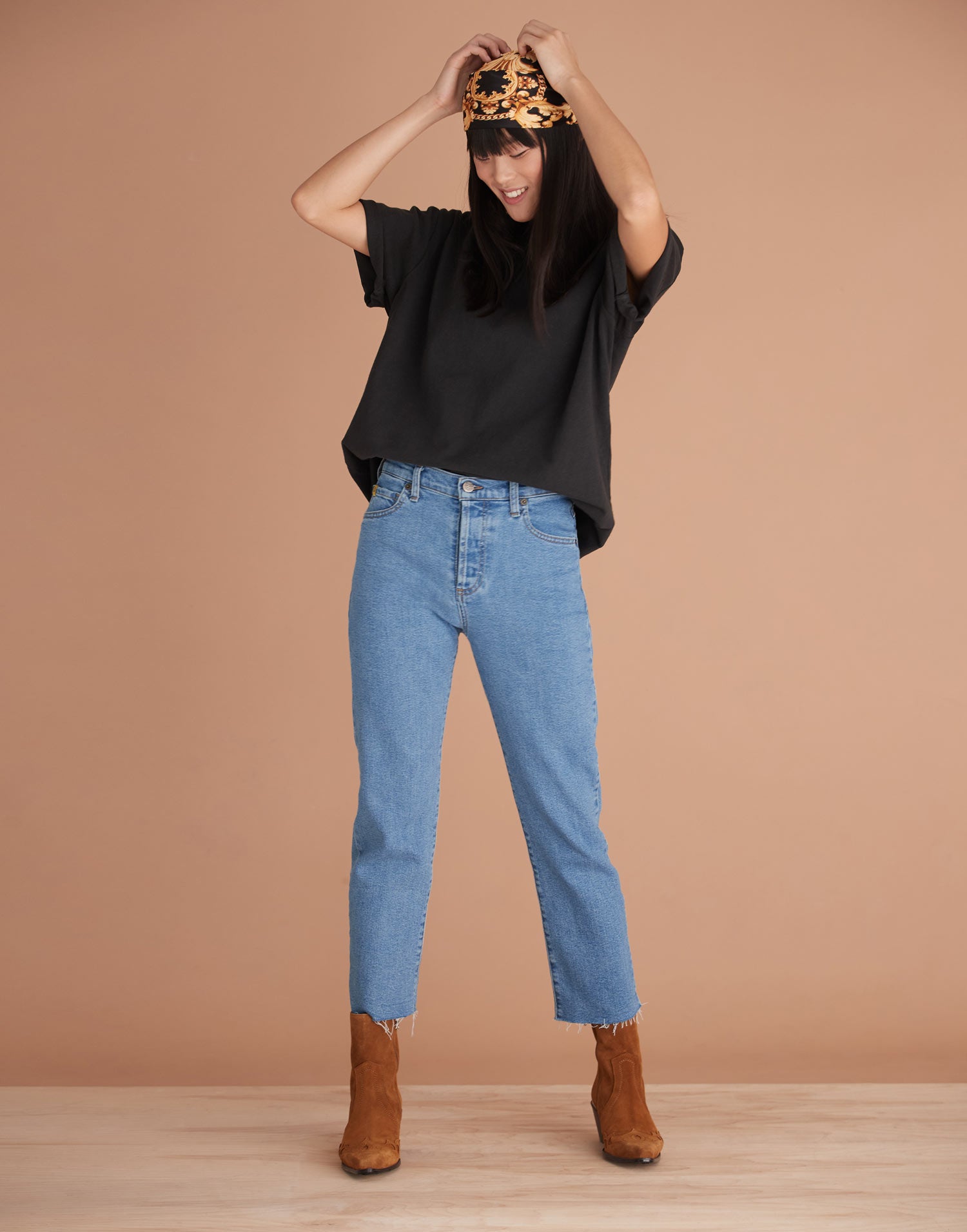 LILY WIDE LEG JEANS / OFF-BLACK