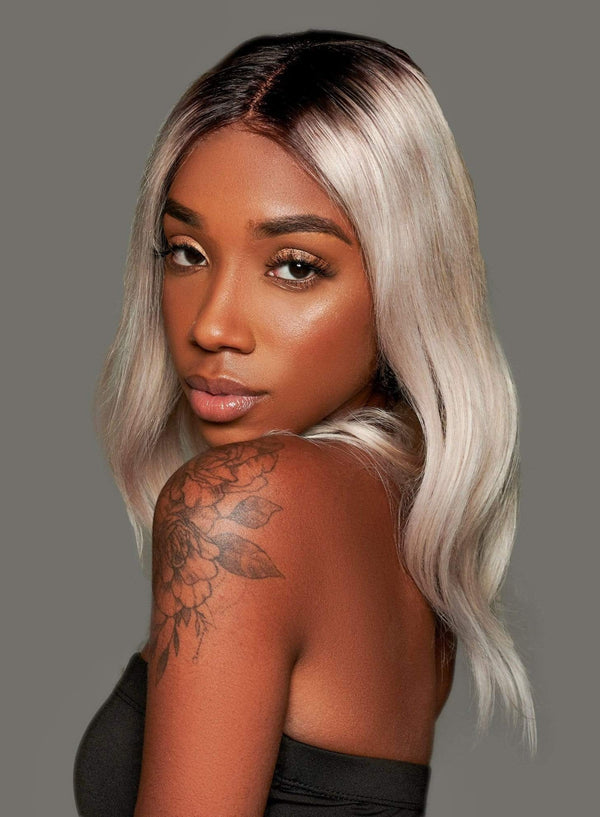 'Marquise' Human Hair Wig | Rooted Silk Top Platinum Lace Wig | Essence Luxe Couture Wigs