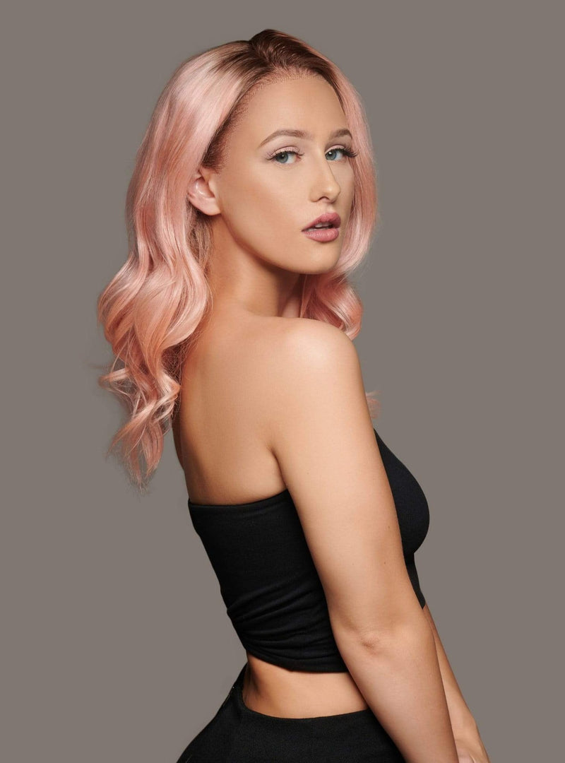 'Sultana' Human Hair Wig | Pink Lace Front Luxury Wig | Essence Luxe Couture Wigs