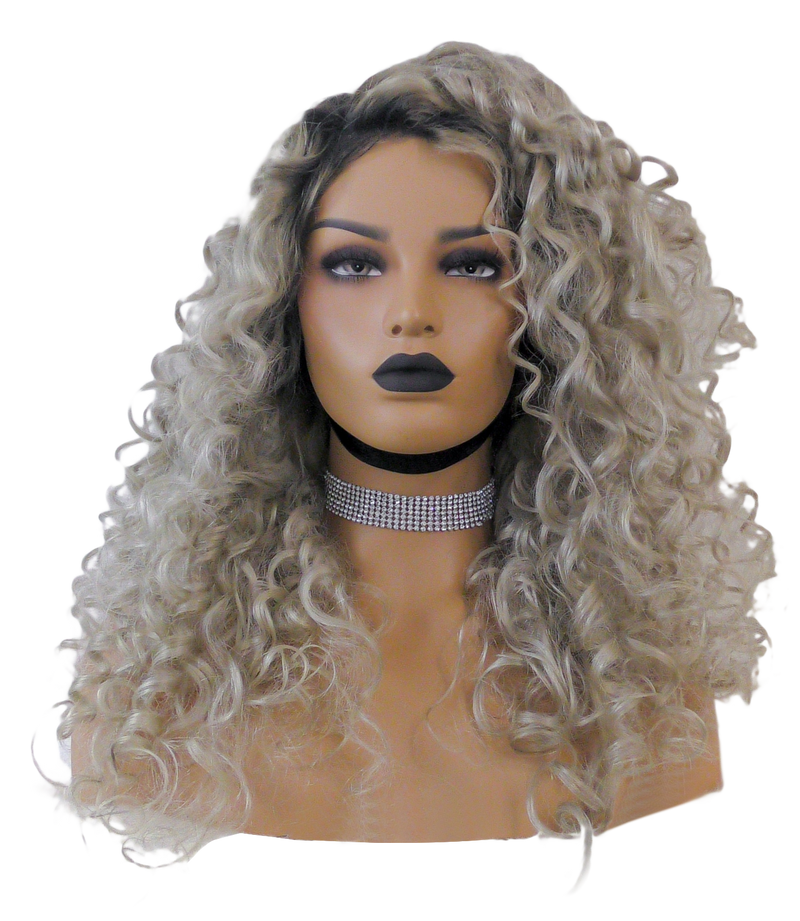 Buy Cashmere ETRO | Curly Platinum Blonde Luxury Wig | Essence Couture (Front)