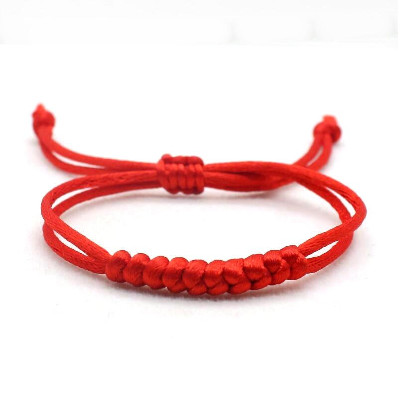 Solid Gold Red Silk String Bracelet, Red String Minimalistic Wish Bracelet,  Friendship Bracelet, Tiny Red Protection Bracelet 