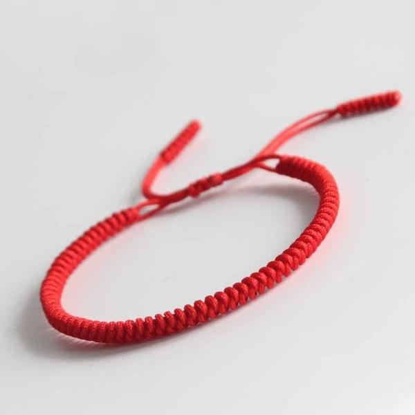 LINASHI 6Pcs Lucky Bracelets Red Bracelet Red Cord Bracelet Red Knot  Bracelet for Protection Good Luck for Friendship