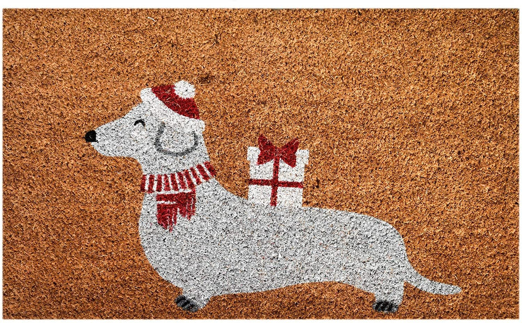 Ninamar Door Mat Holiday Dachshund Dog Natural Coir - 29.5 x 17.5 inch