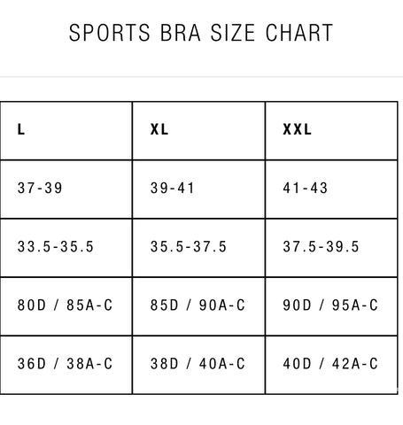 Sports Bra Size Chart – Fit With Curves
