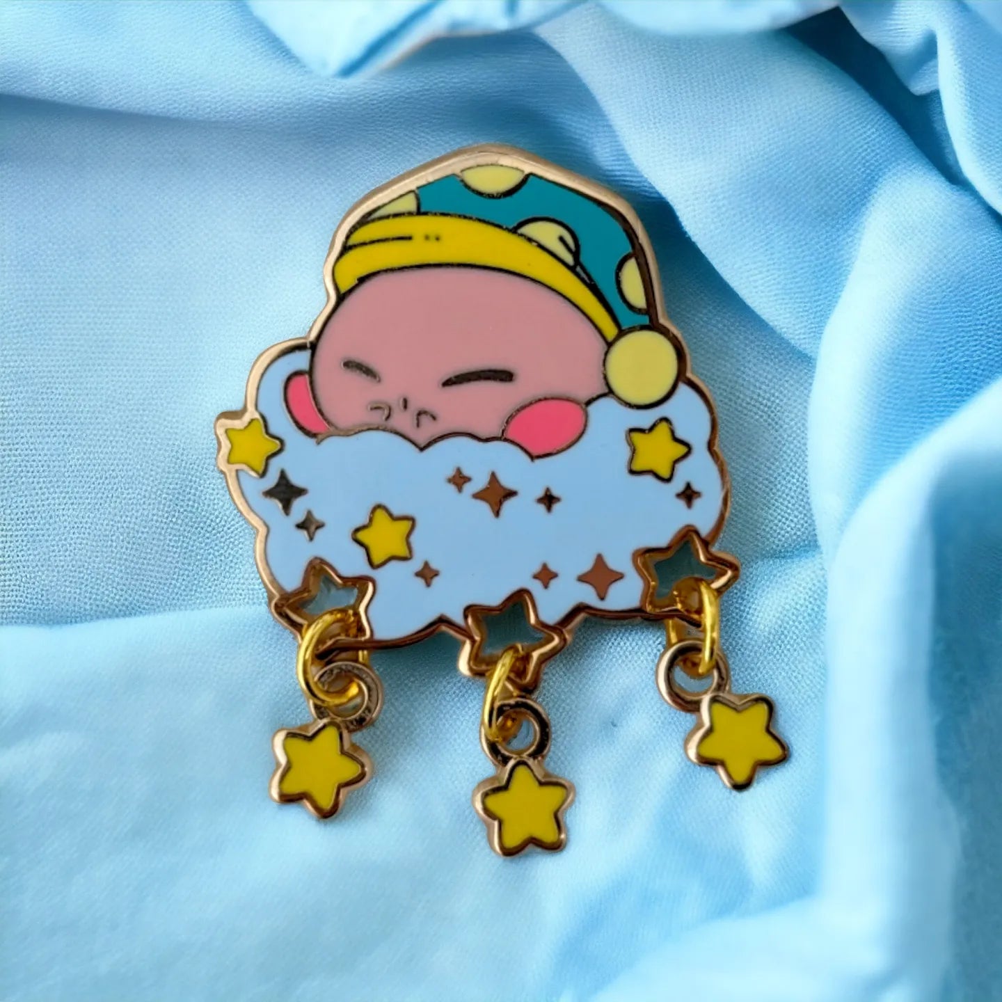 Sleepy Kirby - Dangle Enamel Pin