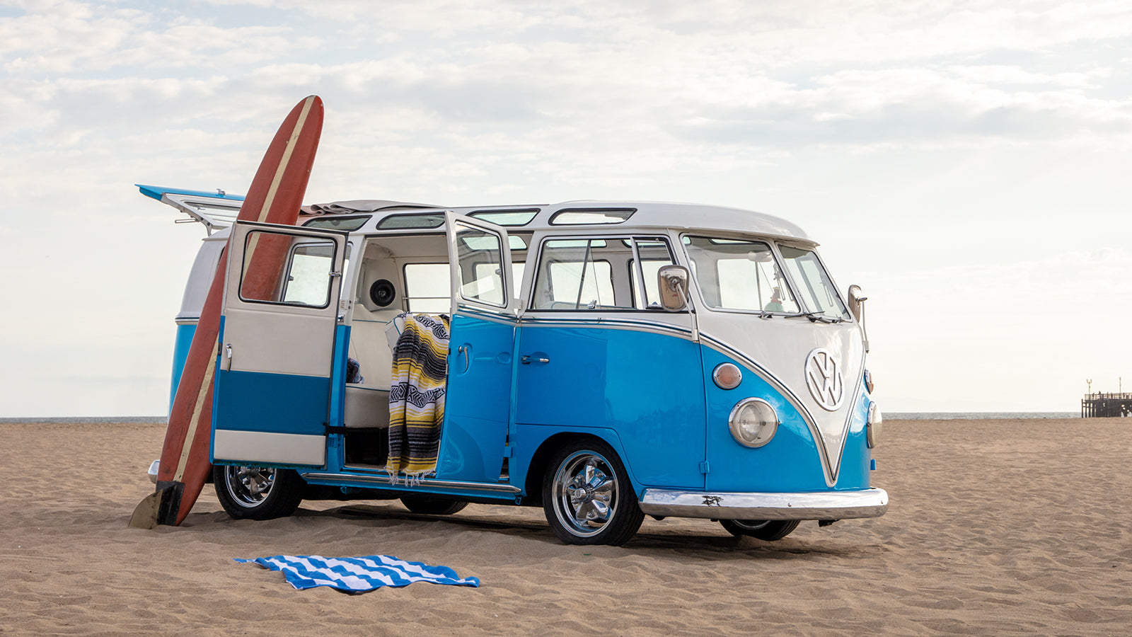 blue volkswagen van