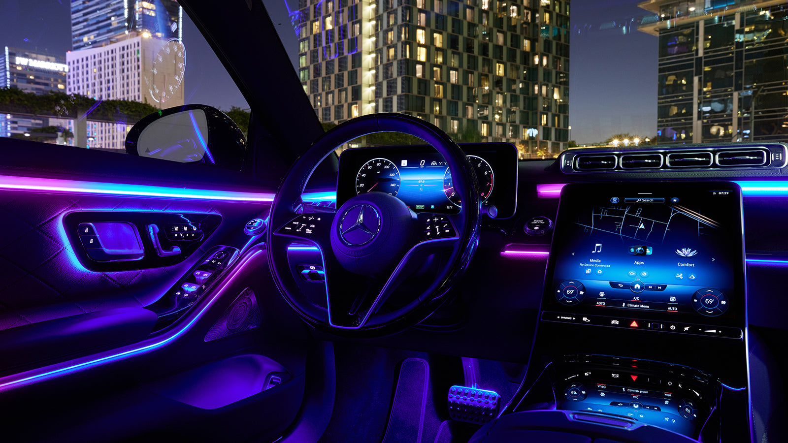 mercedes models with ambient lighting