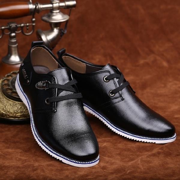 Mens Oxford Shoes Soft Genuine Leather 