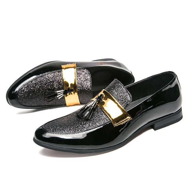 black and gold prom shoes for men