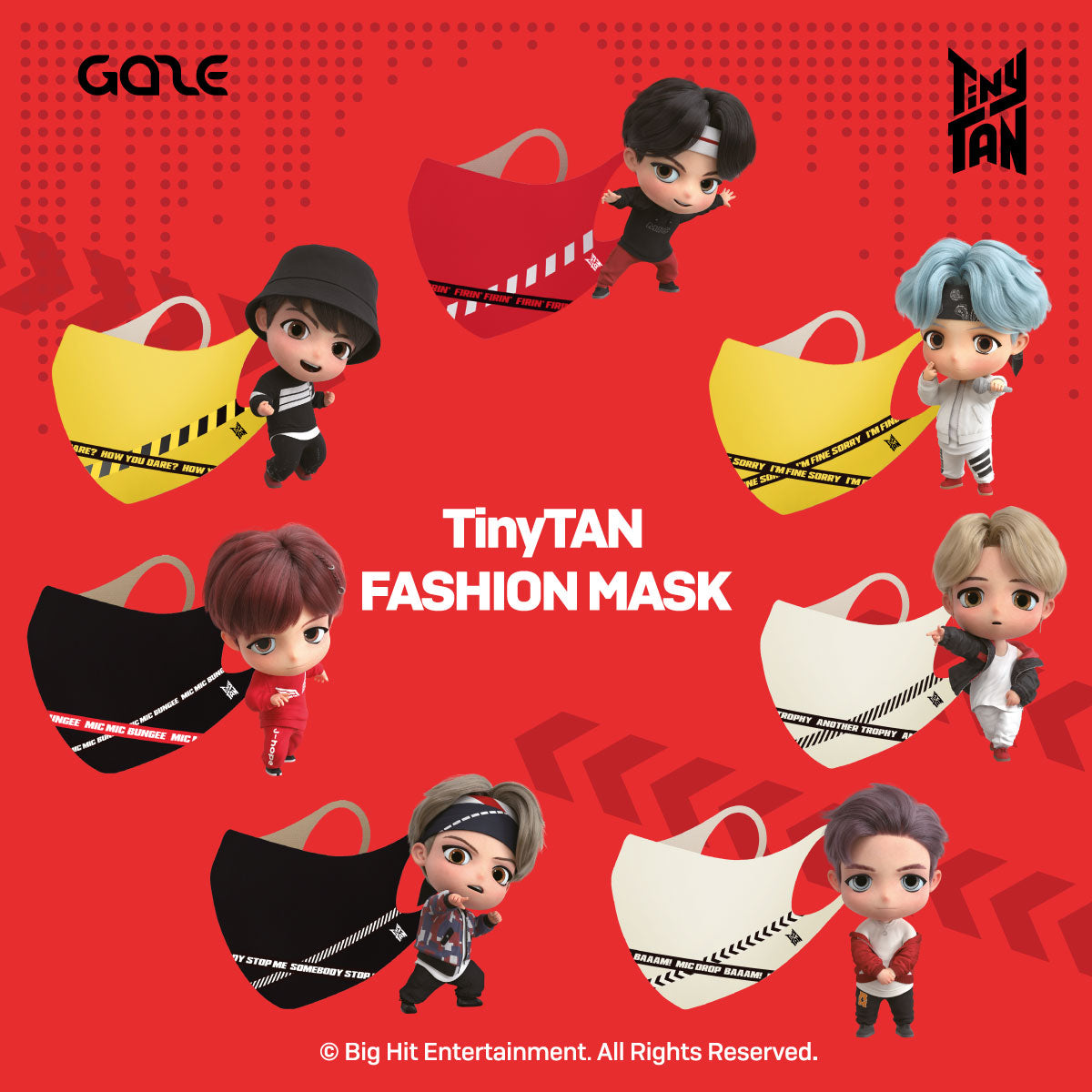 BTS 10th Anniversary] TinyTAN inspired BTS Fashion Mask / TinyTAN – GAZESHOP Global