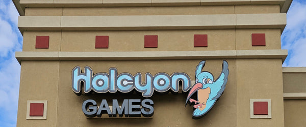 Halcyon Games Outside Sign