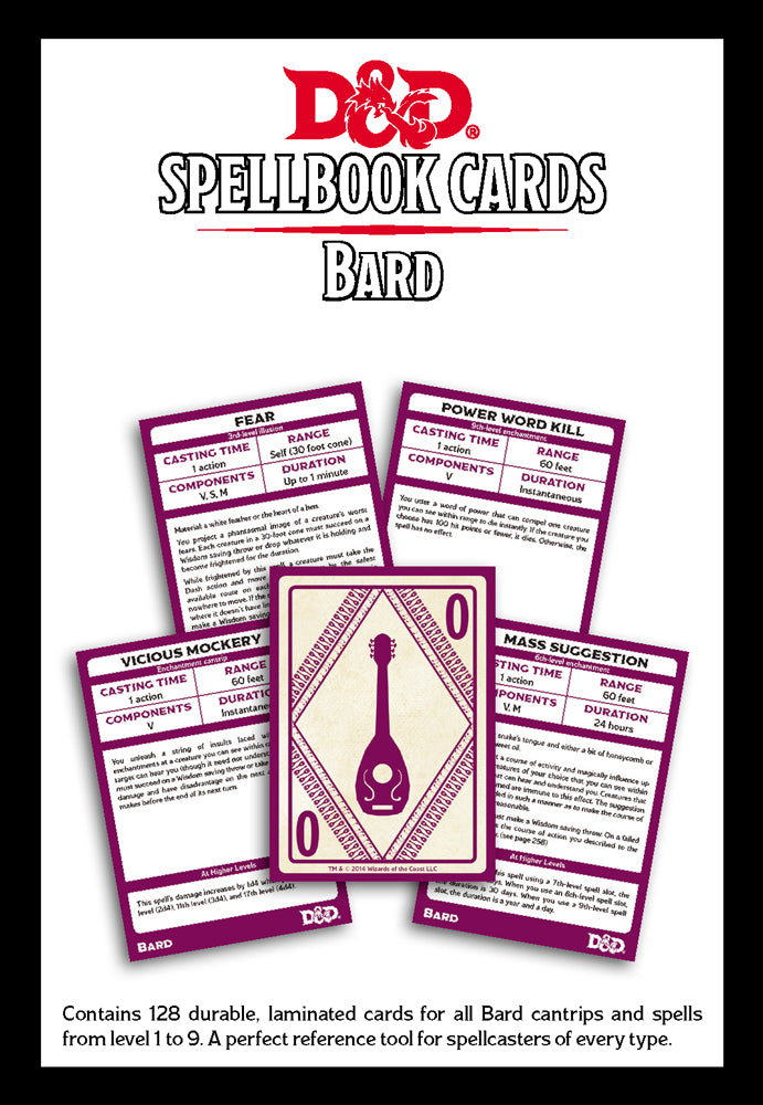 DND 5E Spellbook Cards Bard – Halcyon Games
