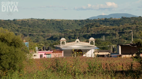 Rural Mexico view with Church