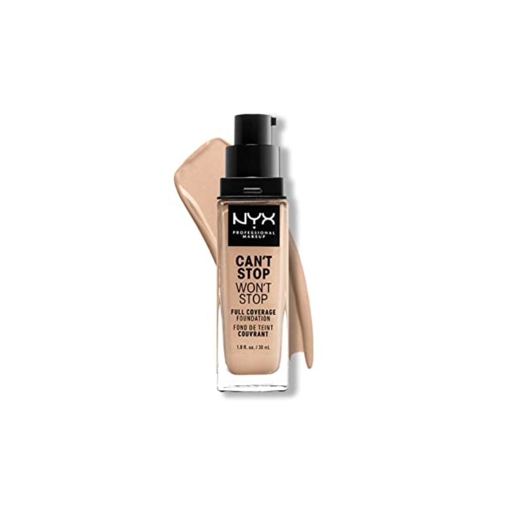 كريم أساس 24 ساعة تغطية كاملة بلمسة نهائية غير لامعة - فانيليا NYX PROFESSIONAL MAKEUP Can't Stop Won't Stop Foundation, 24h Full Coverage Matte Finish - Vanilla