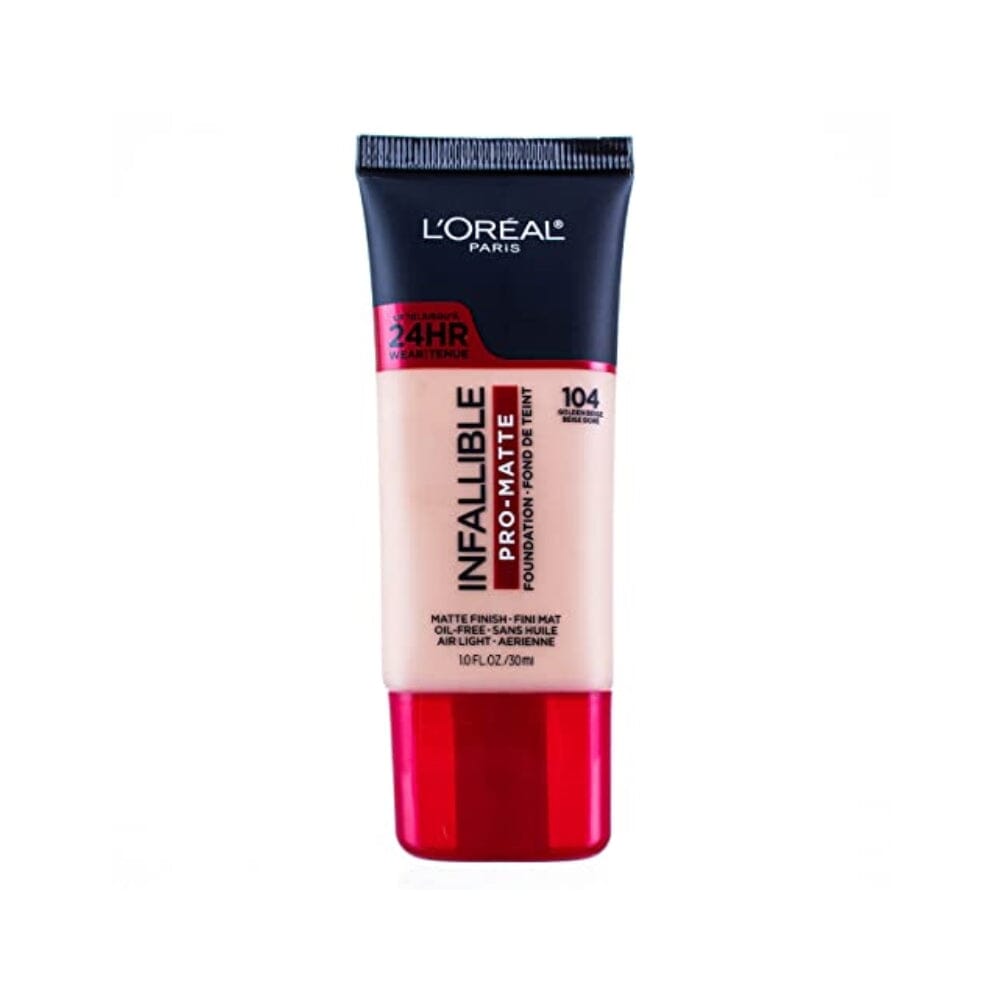 كريم أساس إنفاليبل برو ماتي ذهبي بيج من لوريال باريس - 2 لكل علبة Loreal Paris Infallible Pro Matte Golden Beige Foundation Makeup -- 2 per case.