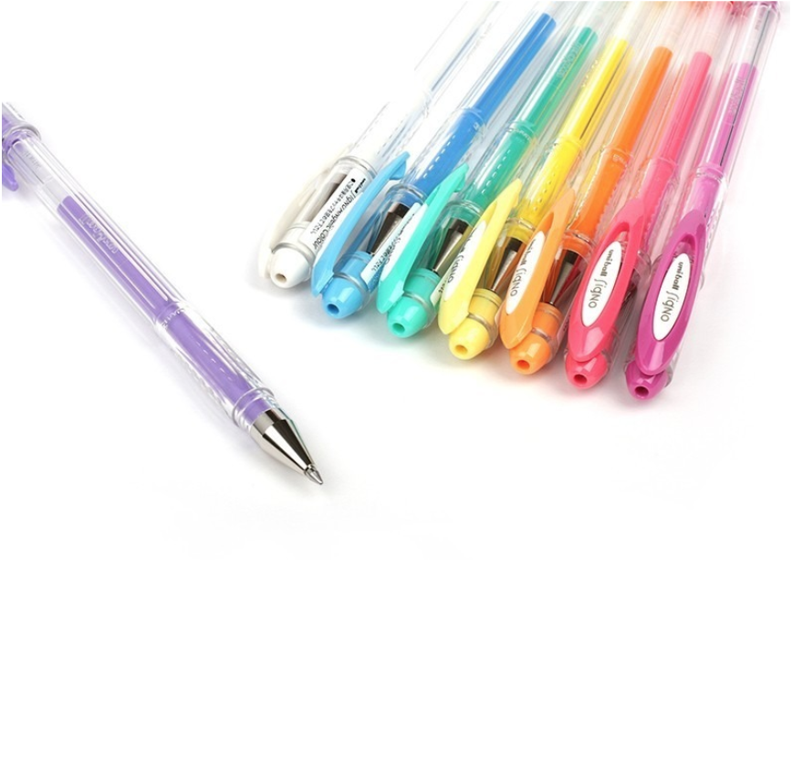 Ручки uni ball. Uni гелевая ручка Uni signo Angelic um-120. Цветные ручки. Набор цветных ручек. Гелевая ручка Uni Ball.