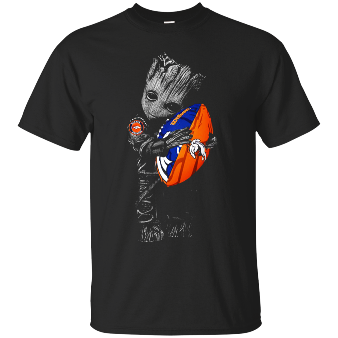 Groot Hug Denver Broncos Football T Shirt