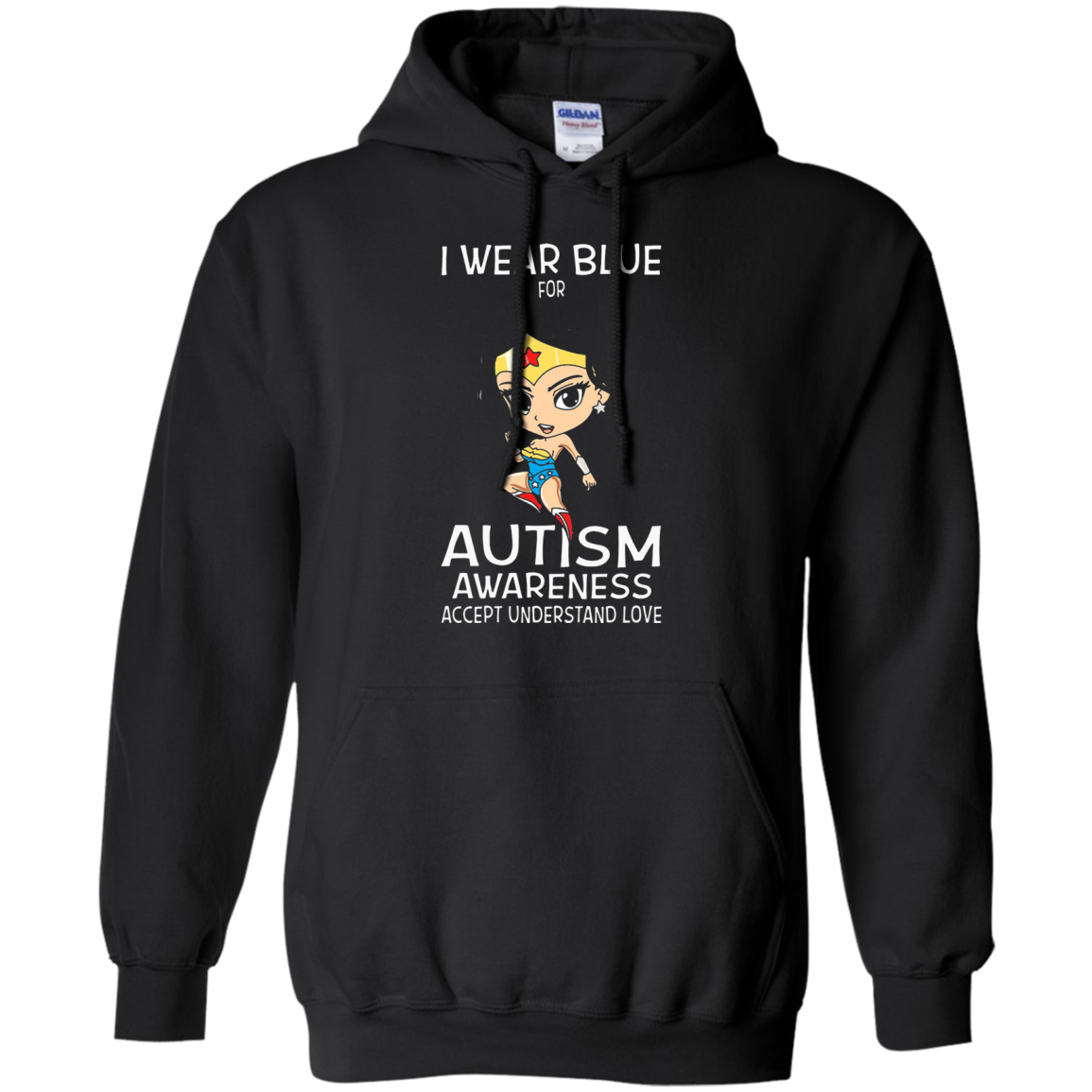 I Wear Blue For Autism Awareness Wonder Woman Shirts