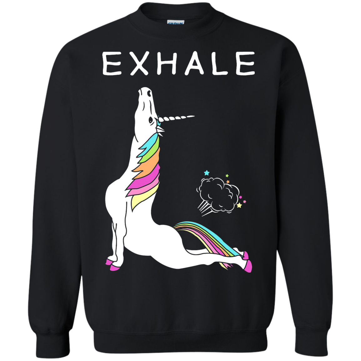 Unicorn Exhale Farting Rainbow Funny Yoga Shirts