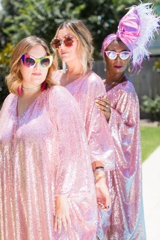 Pink Sequin Caftan