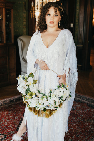 sequin caftan as a wedding gown